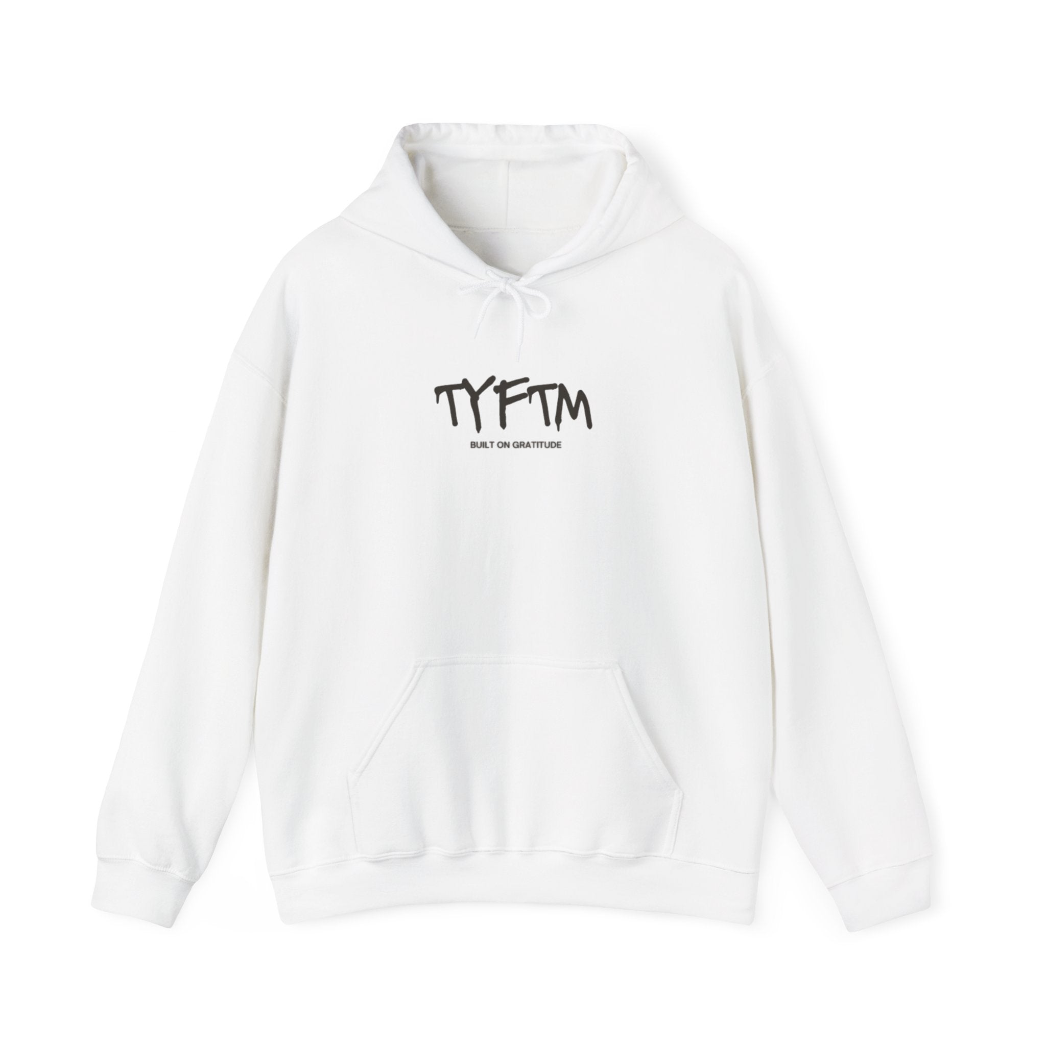 TYFTM Minimal Graphic Hoodie — Casual Streetwear Pullover with 'TYFTM' Text