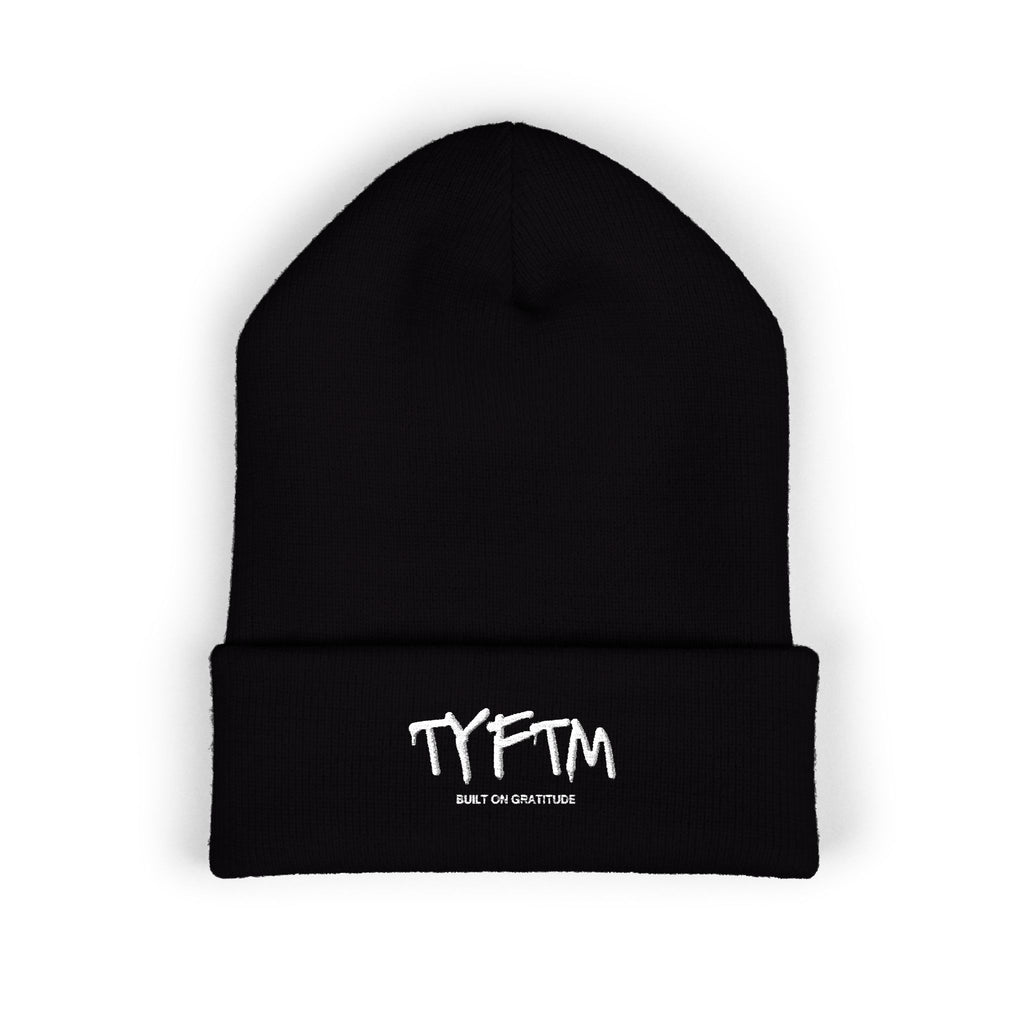 TYFTM Embroidered Cuffed Beanie — Bold Streetwear Knit Hat