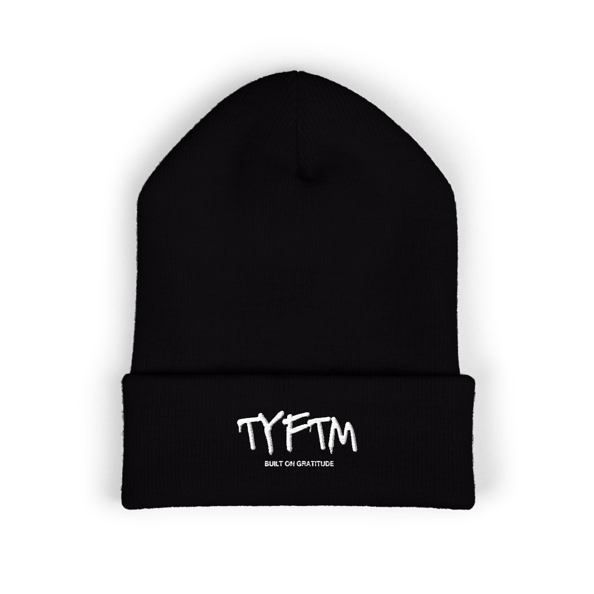 TYFTM Embroidered Cuffed Beanie — Bold Streetwear Knit Hat