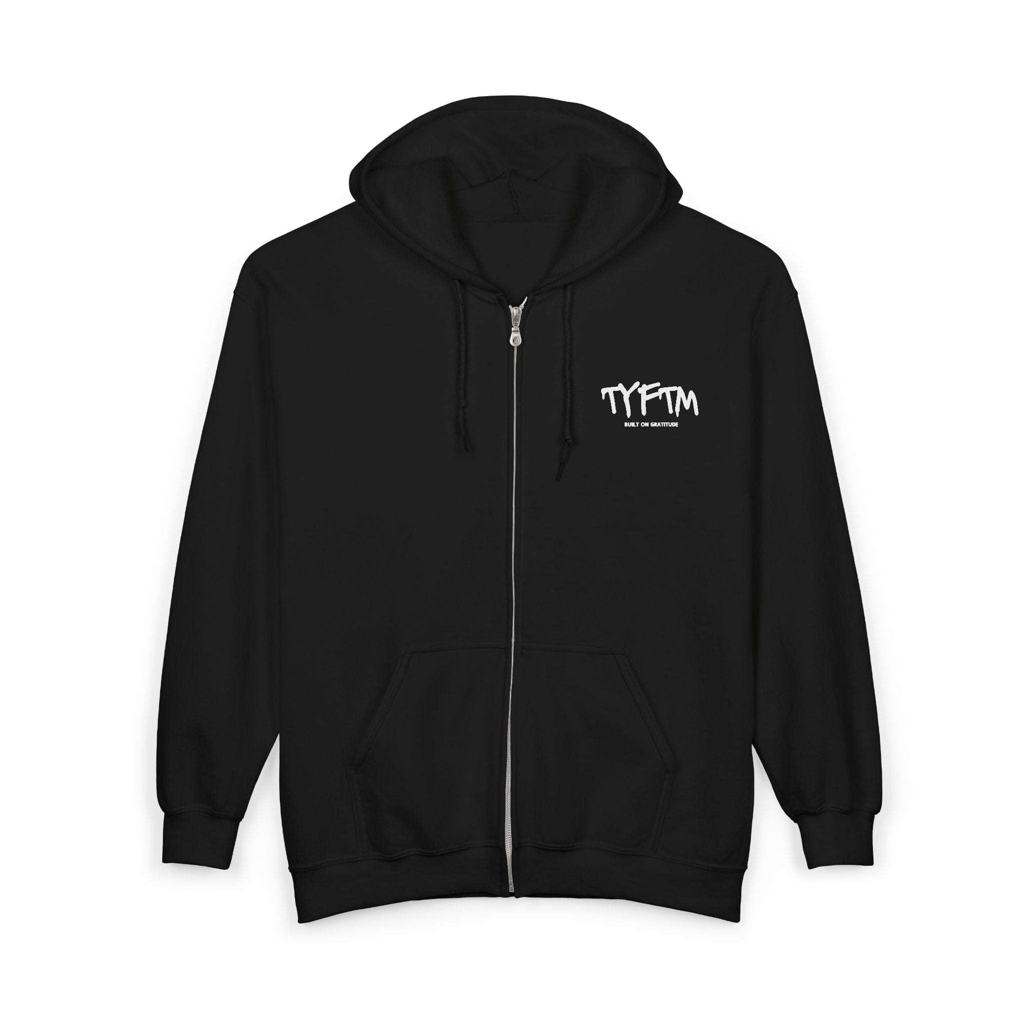 Smile You’re Alive Zip Hoodie — Black Full‑Zip Hooded Sweatshirt with Graffiti Logo