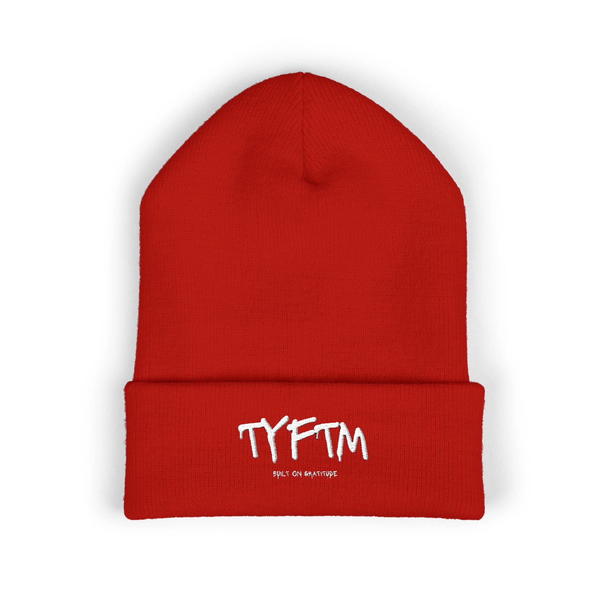 Embroidered 'TYSM' Classic Cuffed Beanie — Cozy Winter Thank You Hat