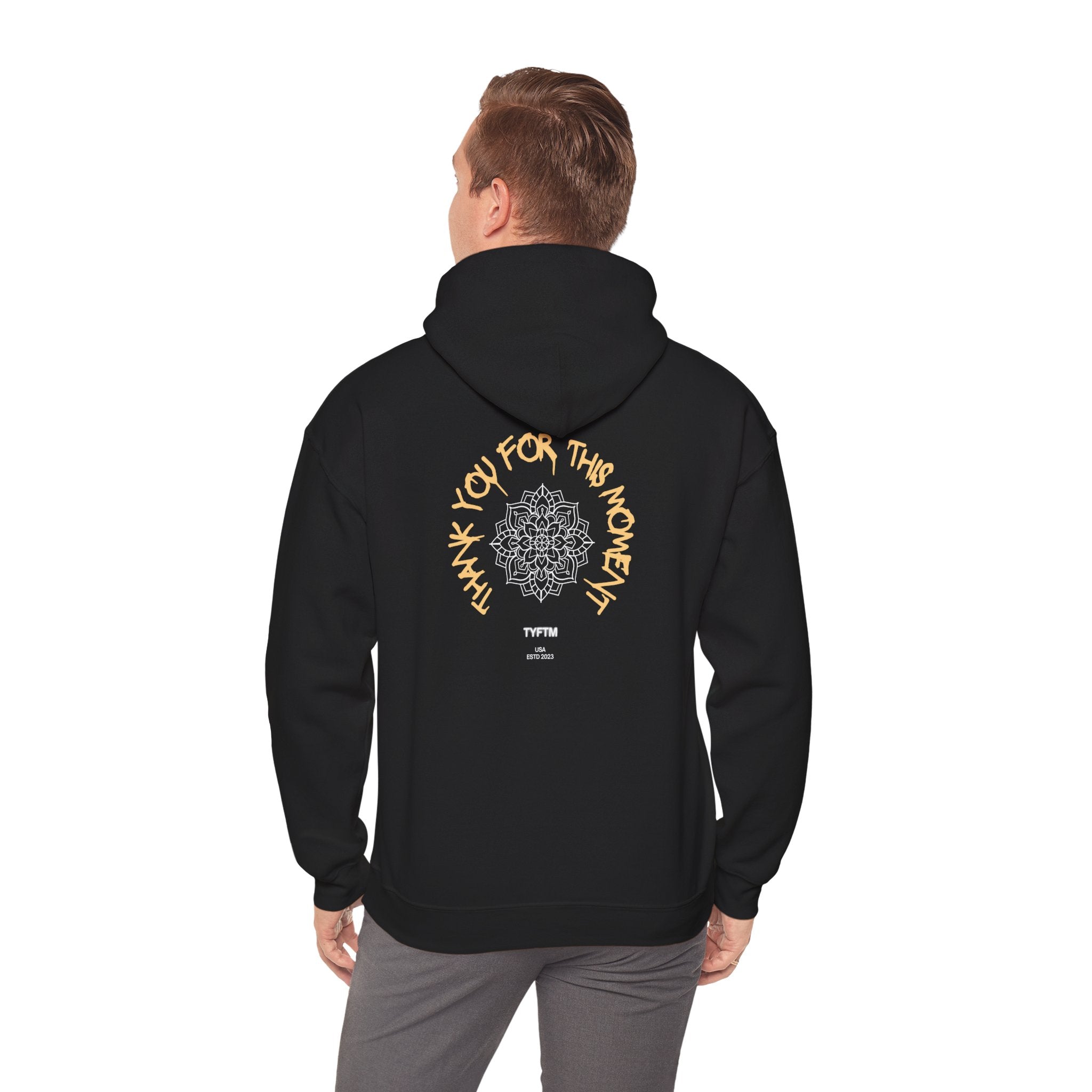 Hoodie — "Thank You For This Moment" Mandala Graphic Back Print